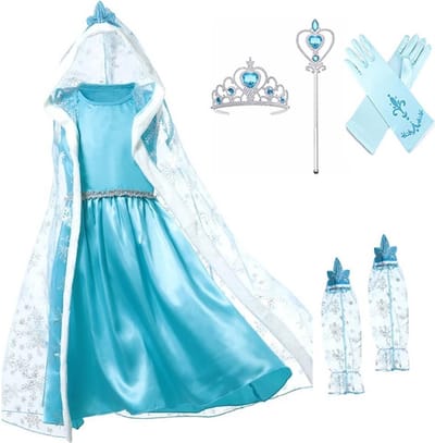 Prinsessenjurk meisje - Verkleedkleding meisje - Het Betere Merk - maat 92/98 - Toverstaf prinses - Kroon - Carnavalskleding meisje - Prinsessen speelgoed