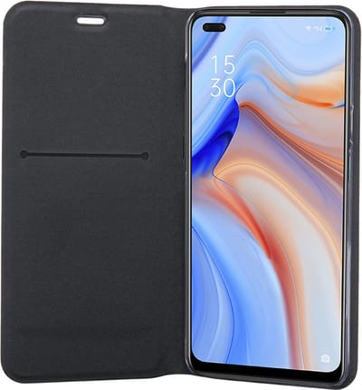 Bigben Connected, Foliohoes voor Oppo Reno 4 à Volledige bescherming met standaard en kaarthouderfunctie, Zwart