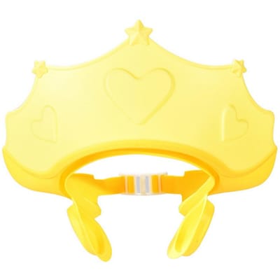 Baby Shower Zachte Cap Verstelbare Haarwas Hoed Voor Kinderen Oorbescherming Veilige Kinderen Shampoo Baden Douche Bescherm Hoofddeksel geel