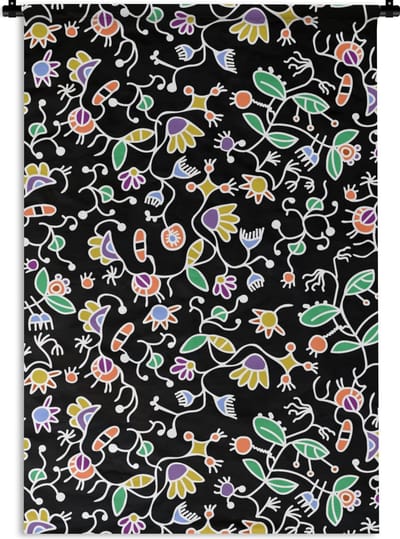 Wandkleed - Wanddoek - Patronen - Bloemen - Lente - 60x90 cm - Wandtapijt