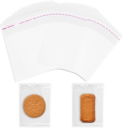 100 Stuks Herbruikbare Transparante Cellofaanzakjes voor Koekjes, Snoep, Sieraden en Cadeaus - 12x8cm
