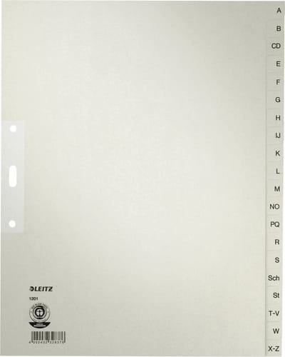 12010085 - Alphabetic tab index - Paper - Grey - 100 g/m² - 240 mm - 30 cm