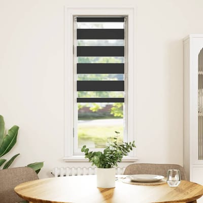 vidaXL - Zebra - rolgordijn - 45x150 - cm - stofbreedte - 40,9 - cm - zwart