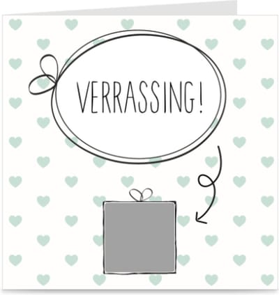 Kraskaart | VERRASSING | kaart met krassticker | voor zwanger / trouwen / gender reveal / cadeau