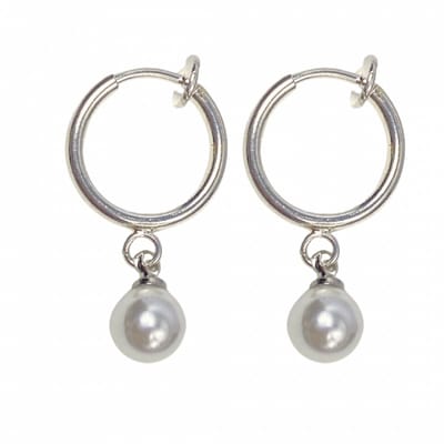 Klem oorbellen -Parijs -klein-Synthetische Pareltje-Wit 5.6mm-geen gaatje-Charme Bijoux