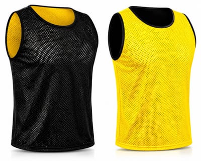 Kyto Voetbal Hesjes 6 Stuks omkeerbaar Geel/Zwart - Dubbelzijdig trainingshesjes voor kinderen - Maat S (48x35 cm)
