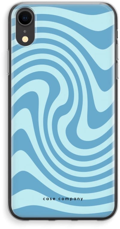 Case Company® - Hoesje geschikt voor iPhone XR hoesje - Swirl Blauw - Soft Cover Telefoonhoesje - Bescherming aan alle Kanten en Schermrand