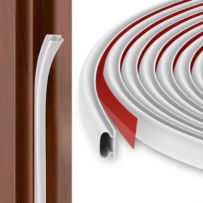Rubberen Deurafdichtende Tochtstrip D-vorm 6 m - Zelfklevend en Waterdicht - Wit