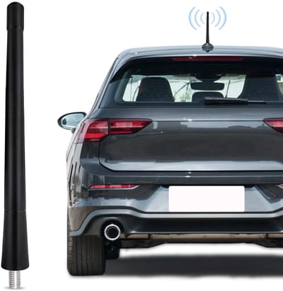 Dailygoods- Dakantenne 18cm - Universele FM/AM/DAB Ontvangst - Antenne met Schroefdraad - Weerbestendig - Inclusief 3 Adapters - Hoogwaardige Metalen Spoel - Autoantenne