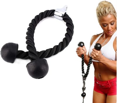 Nylon Tricep Touw voor Krachttraining, Ideaal voor Triceps Oefeningen, Fitness Accessoires, 70 cm, Geschikt voor Kabeltoren en Power Tower