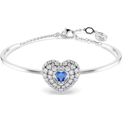 Swarovski Idyllia Hartpatroon Rhodium-Plated Armband Damesarmband Blauw 5680393 Shopping Bag white