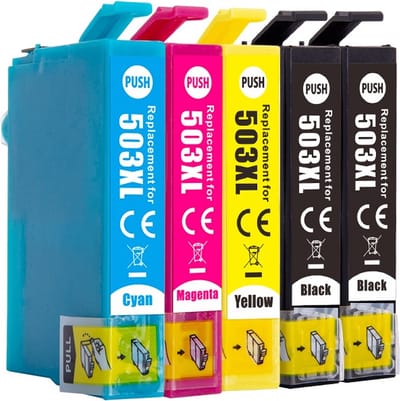 Cartridges Geschikt voor Epson 503 / 503XL - Multipack van 5 stuks | Geschikt voor Epson WorkForce WF-2960 - WF-2960DWF - WF-2965DWF - XP-5200 - XP-5205 - Inkt - cartridge - inktpartronen - inktcartridge
