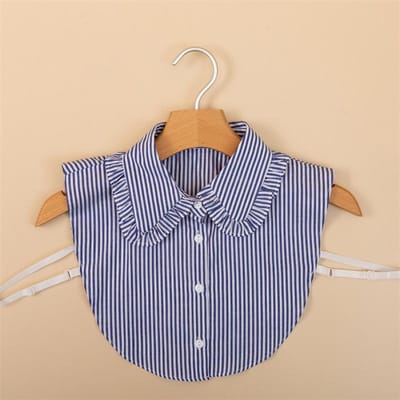 Stand Lapel Valse Kraag Vrouwen Borduurwerk Faux Half Shirt Blouse Nep Kragen Trui Shirt Afneembare Kragen gray