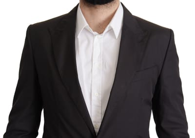 Dolce & Gabbana Zwarte Effen TAORMINA Colbert voor Mannen