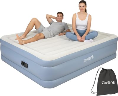 Zelfopblazend Luchtbed 203x152x46 cm - Elektrisch Opblaasbaar Matras voor Thuis en Camping