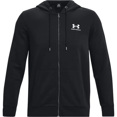 Under Armour Herenhoodie Essential Fleece Vest Black White - 001 Maat XS