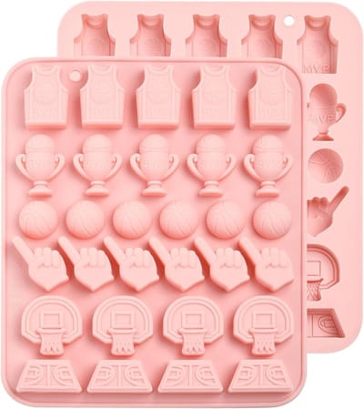 2 Stuks Basketbal Thema Siliconen Fondant Mallen voor Chocolade, Snoep en Hars Craft Maken - Perfect voor Bakken en Decoratie