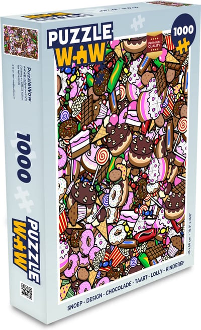Puzzel Snoep - Design - Chocolade - Taart - Lolly - Kinderen - Legpuzzel - Puzzel 1000 stukjes volwassenen