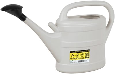 Lichtgrijze gerecycleerde kunststof gieter 10 liter met afneembare rozen