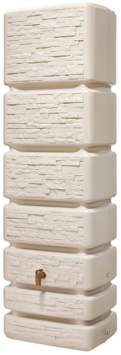 4Rain - Regenton Slim - Stone Decor - 350 liter - Beige