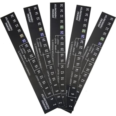 Lot de 5 thermomètres adhésifs LCD pour brassage de bière maison