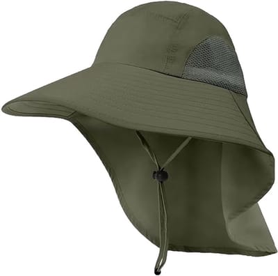 Heren Zonnehoed met UPF 50+ Bescherming - Ademende Outdoor Hoed met Brede Rand - UV-bestendig voor Wandelen, Vissen en Reizen