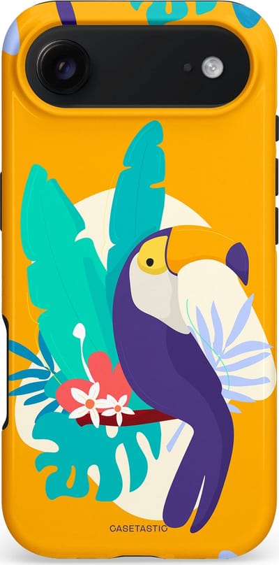Casetastic hoesje geschikt voor Apple iPhone Air - MagSafe - Dubbellaagse bescherming - Toeceaan - Fashion Case - Okergeel Turquoise Crème