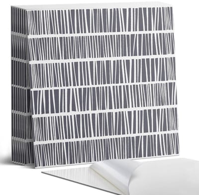 Coloray Plaktegels - Dynamisch lijnpatroon Portugese Tegels - 30 cm x 30 cm - Zwart Plaktegels - 9 stuks - Vierkant PVC Tegels - Plaktegels Keuken - Zelfklevende Vloertegels - Vinyl Tegels Zelfklevend - Zelfklevende Tegels