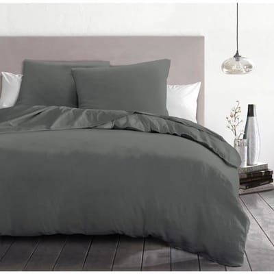 Dekbedovertrekset 3-delig - HOME LINGE PASSION - HP72075 - 82 g microvezel - 240 x 260 cm - Antracietgrijs