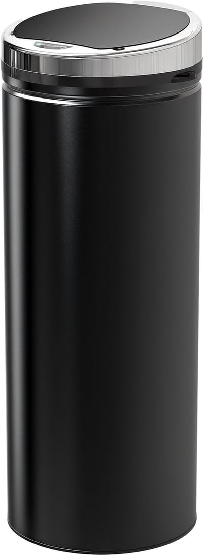 HOMCOM-Sensor Mülleimer-Stahl, Kunststoff-30,5L x 30,5B x 81,5Hcm-Schwarz