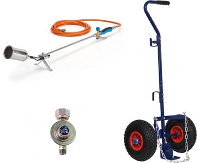 CFH Complete set PZ6500 onkruidbrander + Piezo ontsteking + DR114 regelaar + GT89 trolley