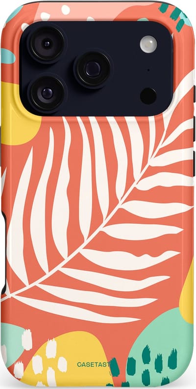 Casetastic hoesje geschikt voor Apple iPhone 17 Pro - MagSafe - Dubbellaagse bescherming - Zomeravond - Fashion Case - Perzik Koraal Mintgroen Goud