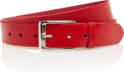 Timbelt Leren Unisex Riem - Riemstrook 3,5 cm breed - Casual Look - Echt Leer - Rood - Riemmaat 115