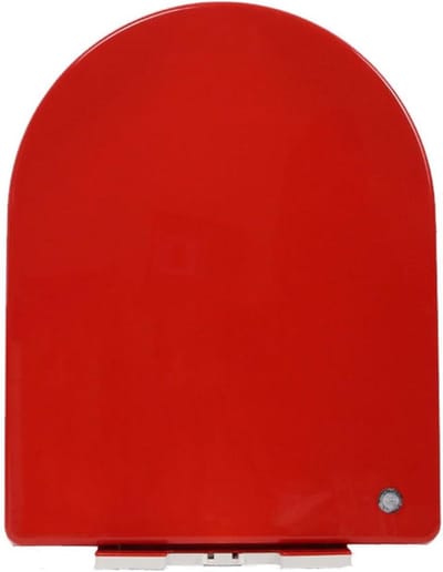 Toiletbril D-vorm - Kleurrijk toiletdeksel - Badkamer vernieuwen - Softclose mechanisme - 360 x 445 mm - Rood