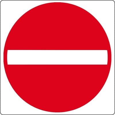Vloerpictogram verboden toegang - Wit & Rood - 20 cm x 200 mm x 0,99 mm- Vlak - Polyvinylchloride (PVC) - 0,99 mm - Voor binnen