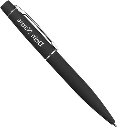Balpen met Gravure - Draaibalpen Metaal - Dagelijks Schrijven - Gepersonaliseerd Cadeau - 134mm Lengte - Zwart