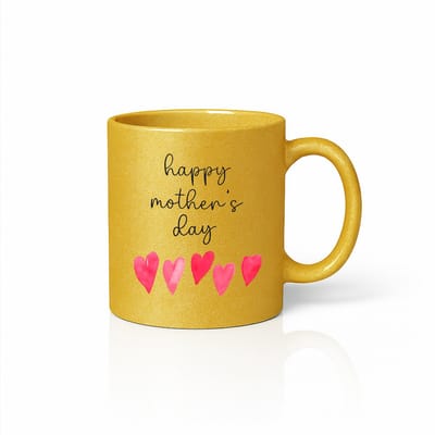 Gouden Fijne Moederdag Mok 330 ml – Minimalistisch Hart Design Koffiemok – Schattig Cadeau voor Mama