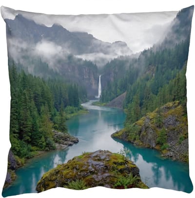 Sierkussens - Kussentjes Woonkamer - 50x50 cm - Waterval - Bomen - Bergen