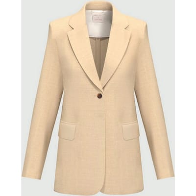 jas gemengd linnen vrouw beige