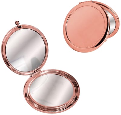 NTHProducts - Compact Mirror - Handtas Spiegel - Dubbelzijdig - Roze Goud - Make-up Spiegel - Ideaal voor Reizen - Vouwbaar en Draagbaar