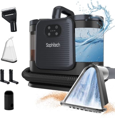 Sophitech DeepClean Pro - Draagbare Vlekkenreiniger & Meubelreiniger - Tapijtreiniger - 100°C Stoomfunctie - 60°C Verwarmfunctie - Krachtige 13 KPa Zuigkracht - 3 Opzetstukken