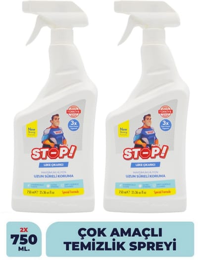 STOP Forte Vlekverwijderaar – 2 x 750 ml – Krachtige Vlekkenreiniger voor Kleding, Banken en Vloerkleden – Langdurige Bescherming - Leke Cikarici