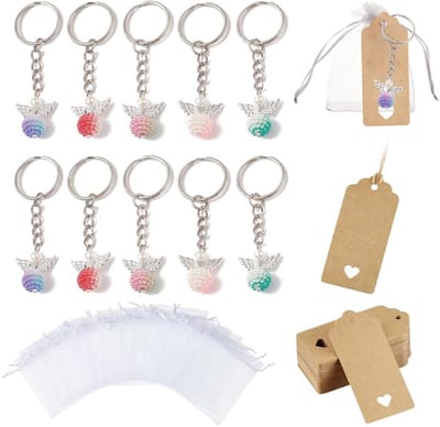 Dailygoody - Beschermengel-hangers - Mini-kleurrijke parels - Perfect voor bruiloften - Sleutelhanger - Geschenken voor gelukkige gasten - Inclusief o.
