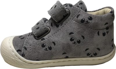 Naturino - Cocoon - Mt 18 - velcro's panda print lederen sneakers - Dk grijs