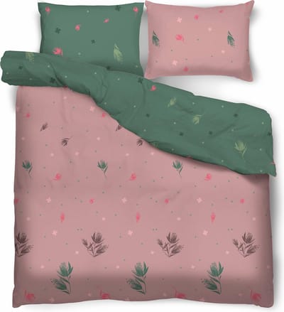 Sweet Dream Collection Plants tweepersoons dekbedovertrek satijnkatoen 200 x 220 cm inclusief 2 kussenslopen 70 x 80 cm