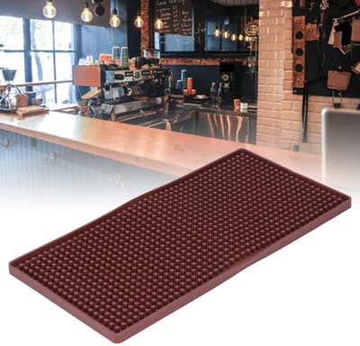 Dailygoody - Nikou Bar Mat - Premium Silicone, Warmtebestendig en Antislip 60x40cm Bruin