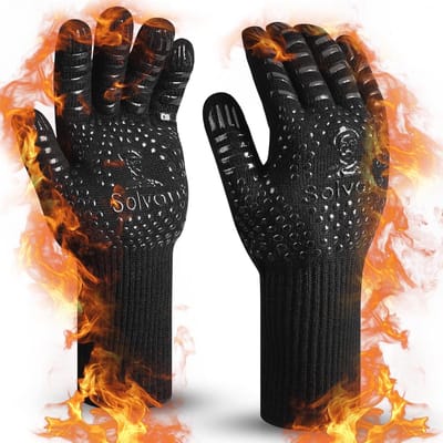 Hittebestendige Handschoenen - Ovenhandschoenen Grill - Hoge Temperaturen - Tot 800 Graden - 32 cm Lengte - Zwart