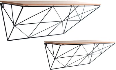 Wandpaneel Geometrische Planken 2 stuks - Set van 2 zwarte geometrische planken
