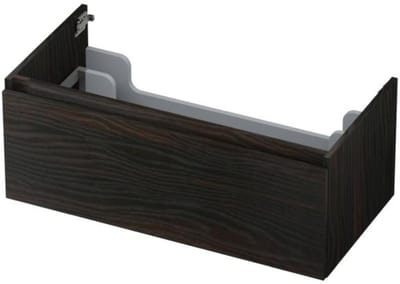 INK - Onderkast 1 Lade Greeploos met Houten Keerlijst - 900x450x350 Mm - Intens Eiken