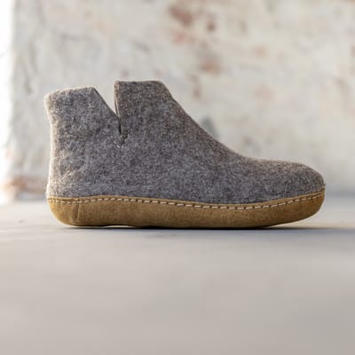 Vilten Hoge Heren Pantoffel Jado - Sesam - Maat 42 - Zachte Zool